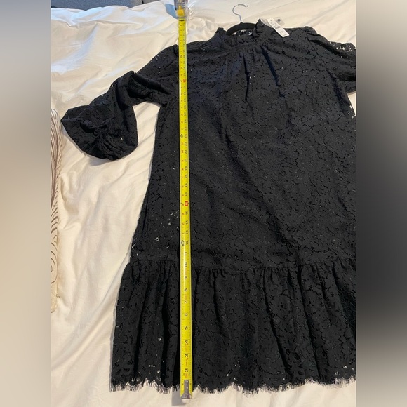NWT J. Crew black lace ruffle neck dress XL - Picture 8 of 12